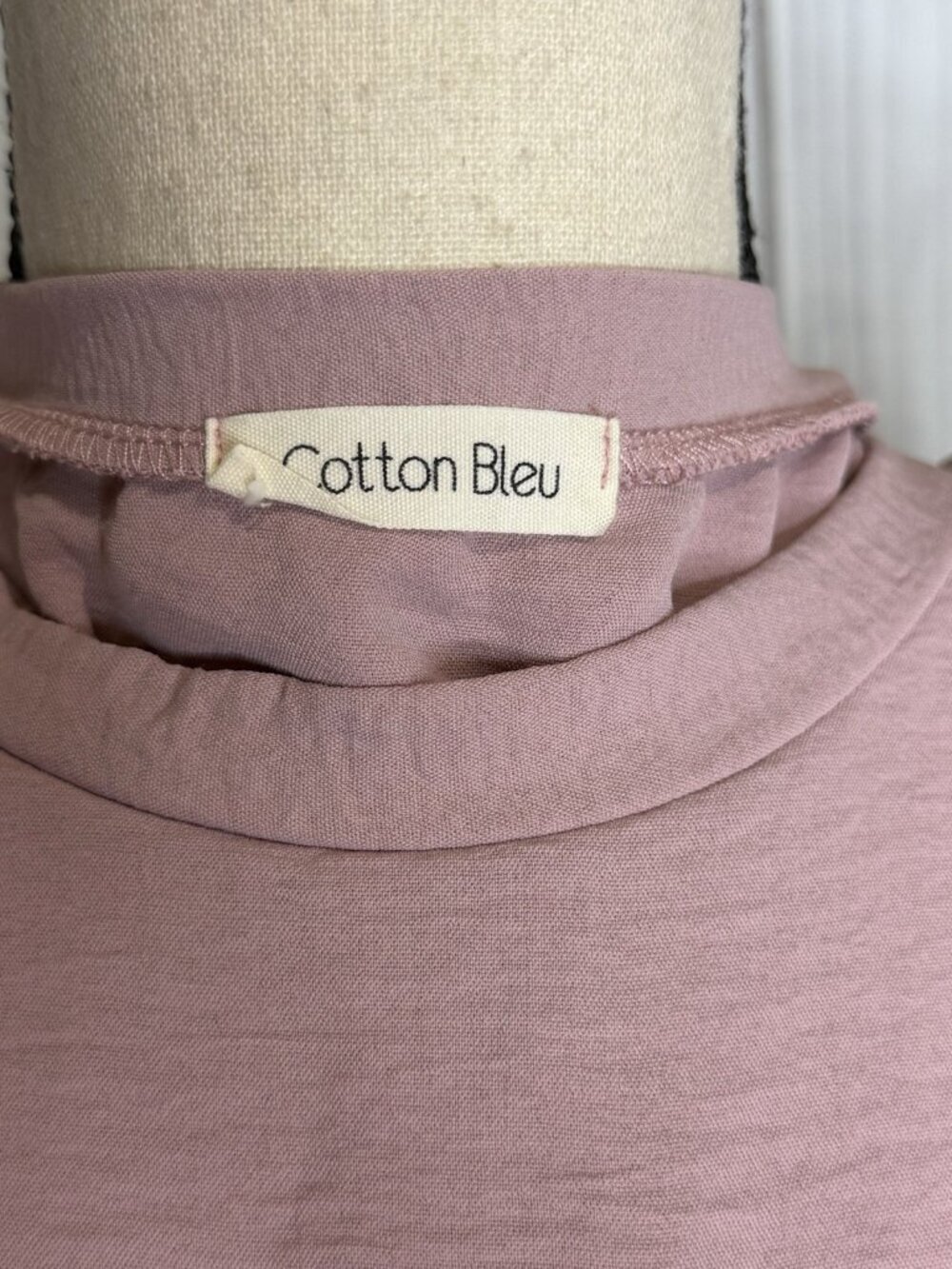 Cotton Bleu Pale Mauve Scoop Neck Tank Top Sleeveless Sz L Pocket - Picture 13 of 13